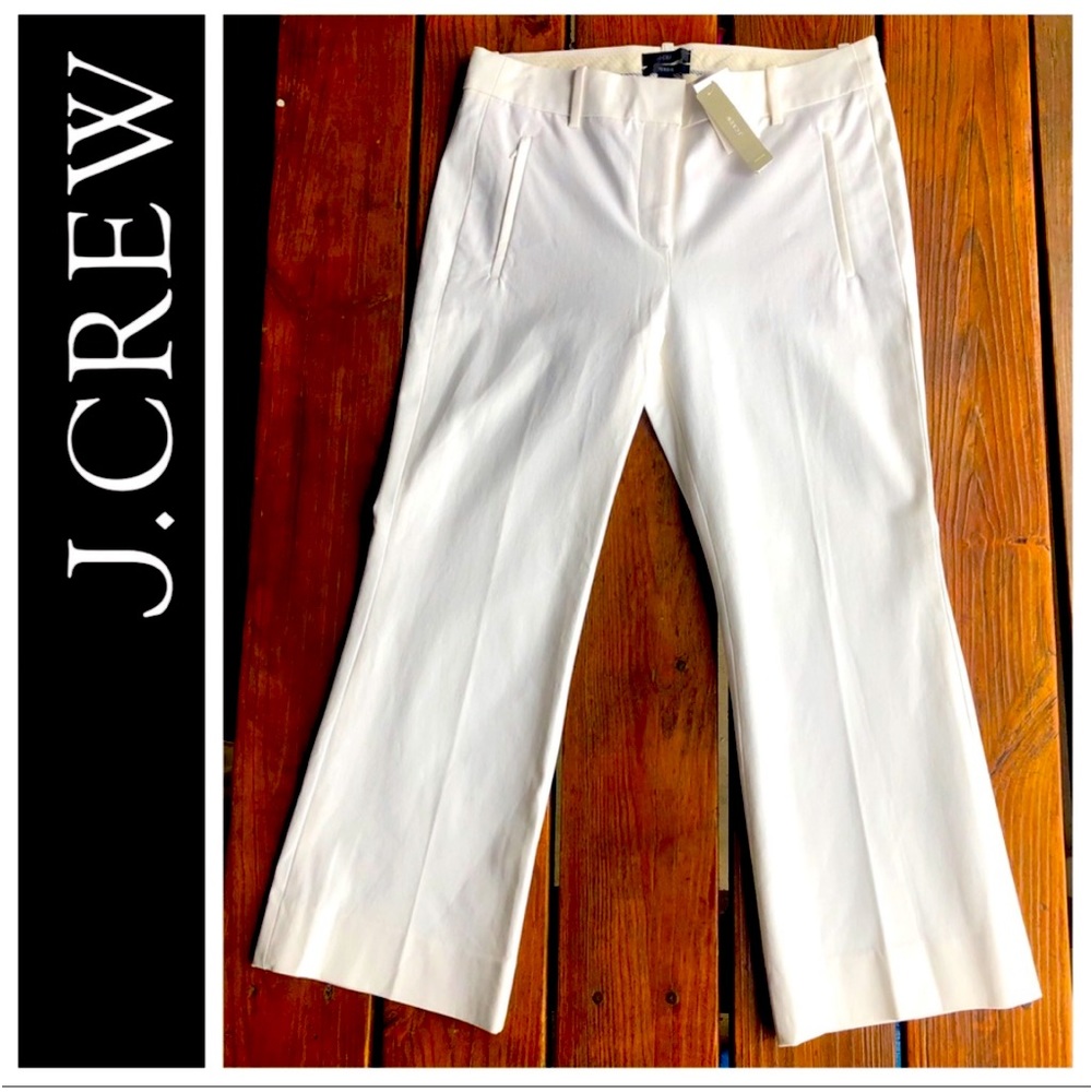 White J Crew Teddie Ankle Length Flare Pants